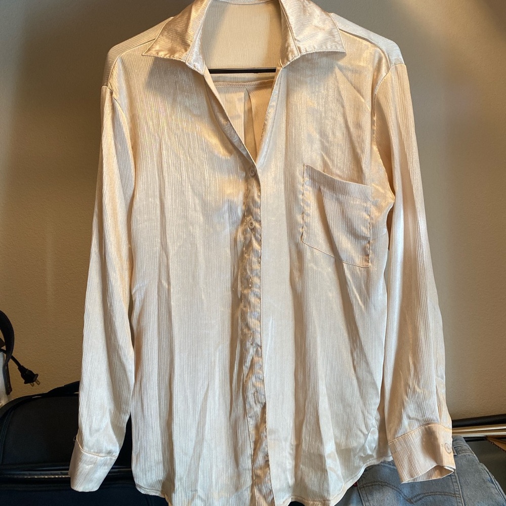 Nasty gal brand shimmer button down